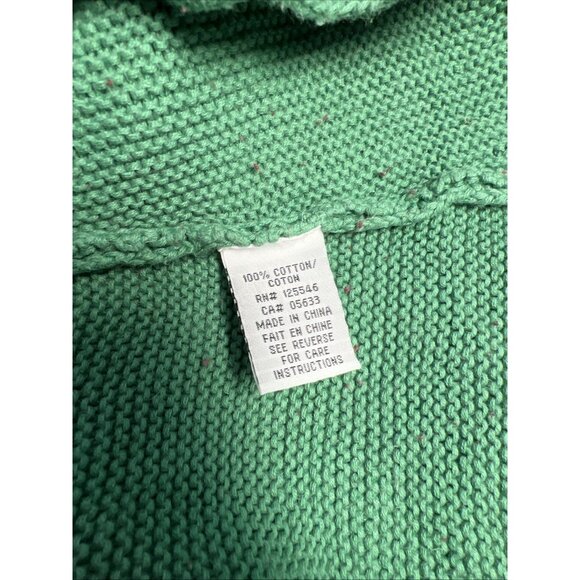 Habitat Womens M 100% Cotton Knit Tunic Sweater Green Lagenlook Button - Picture 7 of 8